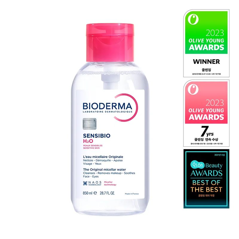 Bioderma Sensibio H2O Micellar Water 500ml Set (+Cotton Pad 40P) (Pump package)