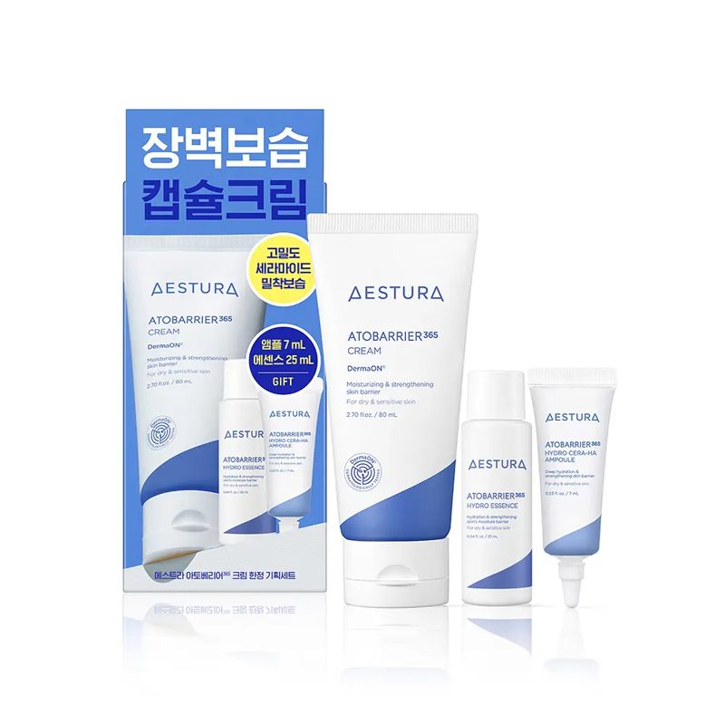 AESTURA Atobarrier365 Cream 80mL Special Set (+Hydro Essence 25ml+Cera-Hyal Ampoule 7ml)
