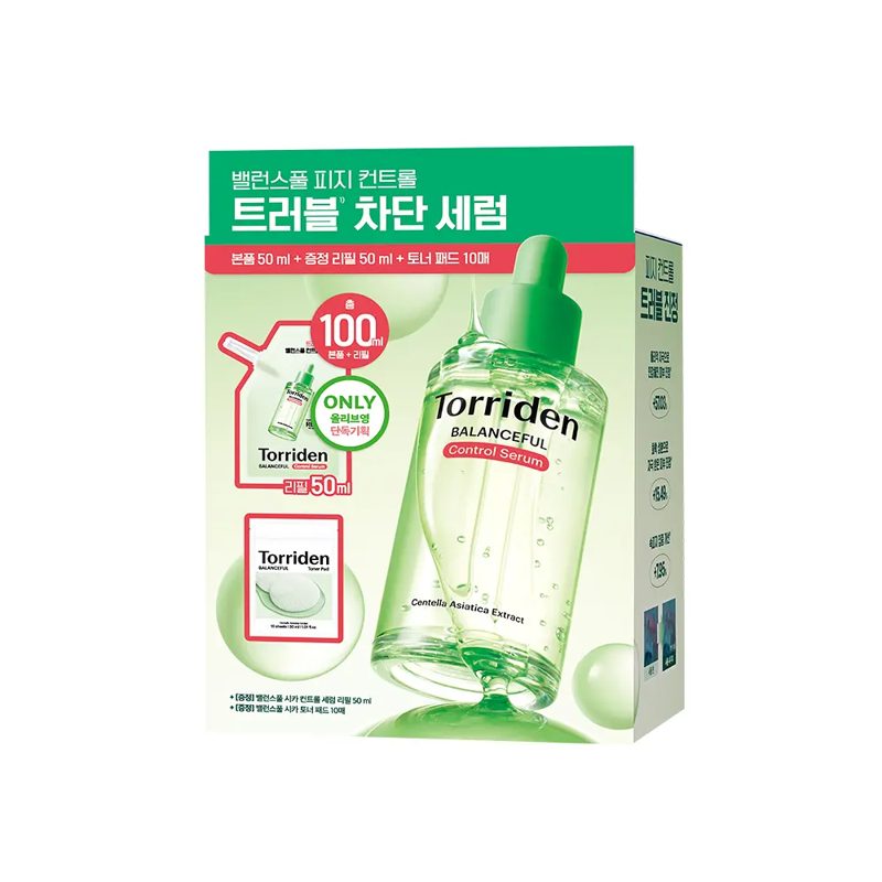 Torriden Balanceful Cica Control Serum 50ml Refill Set (+Refill 50ml+Pad 10P)
